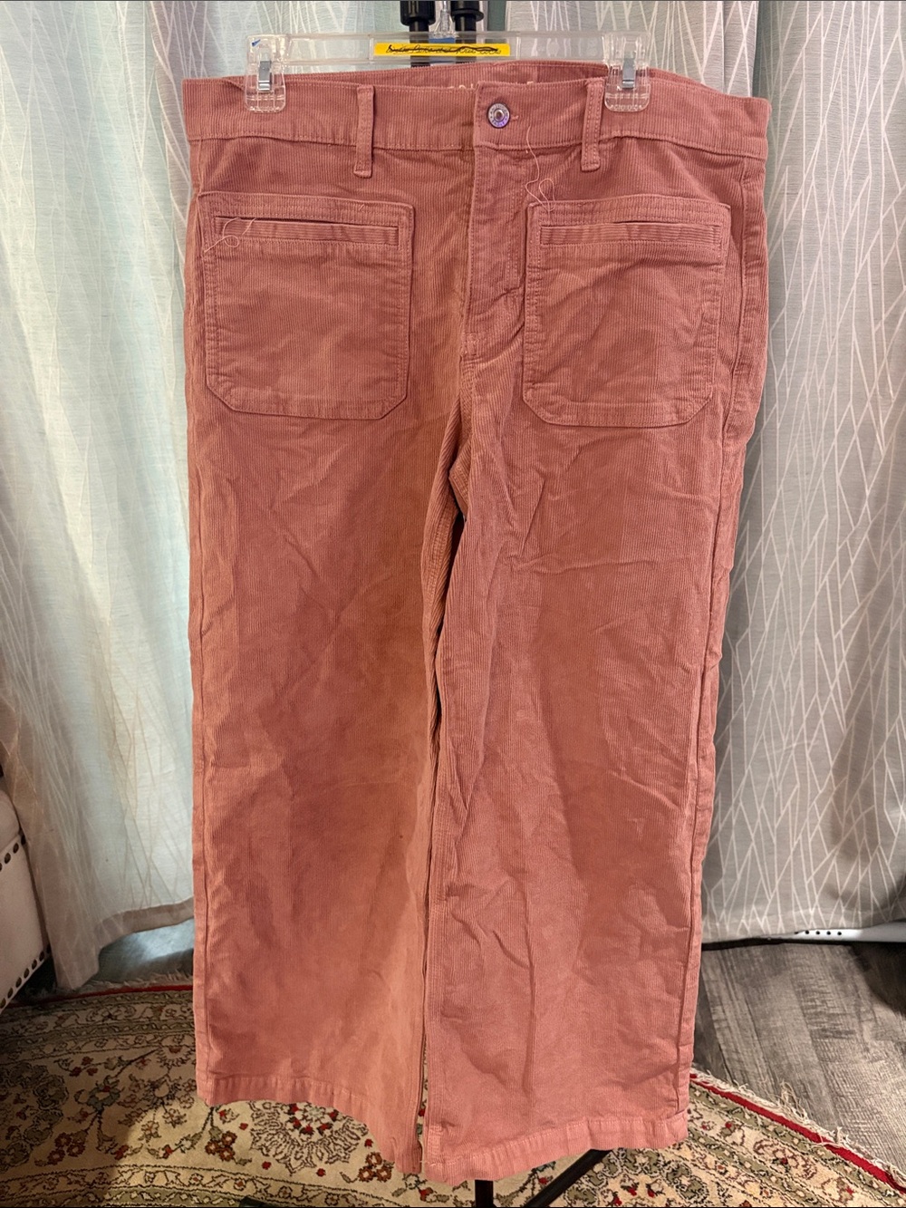 Women's Wide-Leg Corduroy Pants in Rust